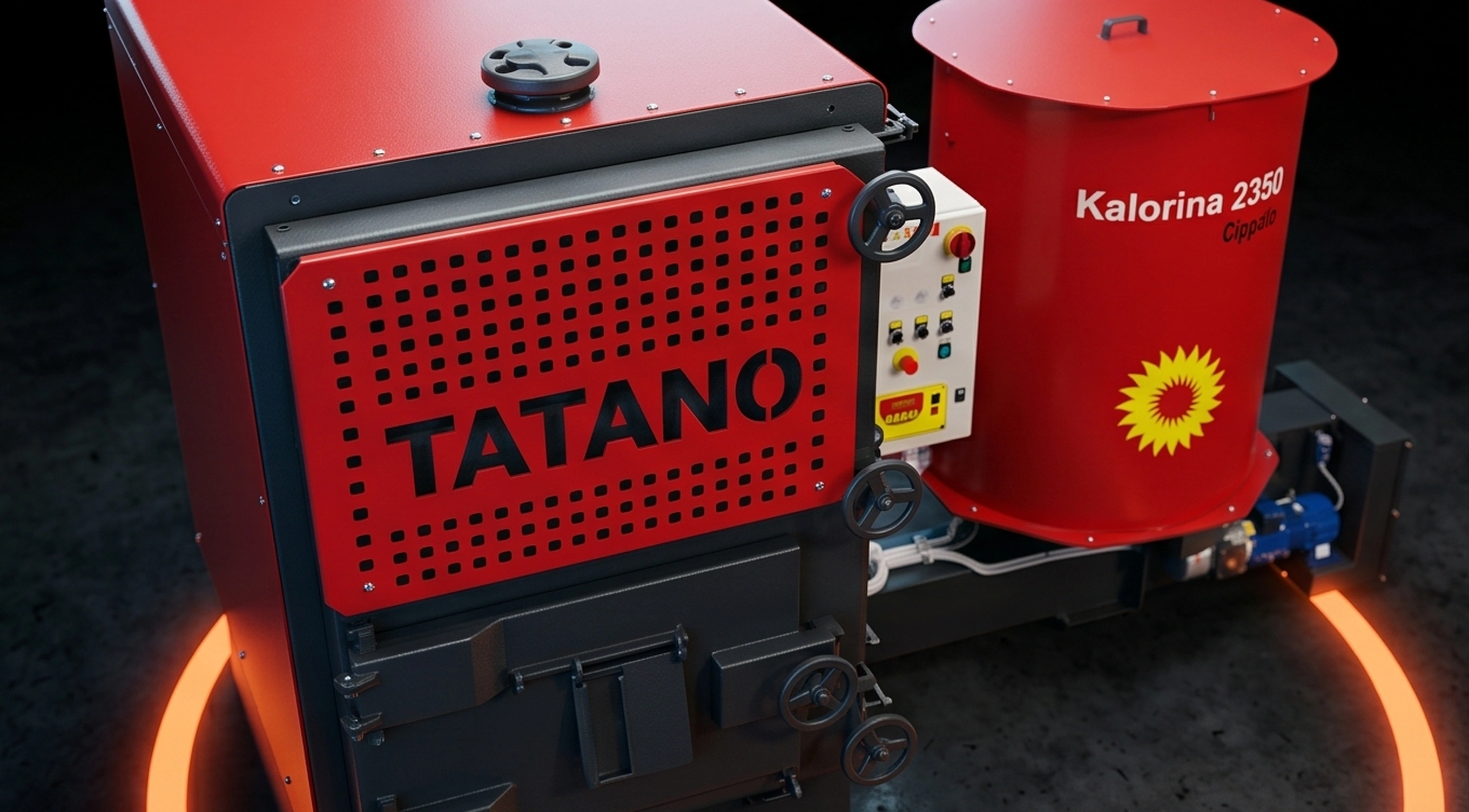 Kalorina Serie 23 mit Festrost — Detail des TATANO-Logos