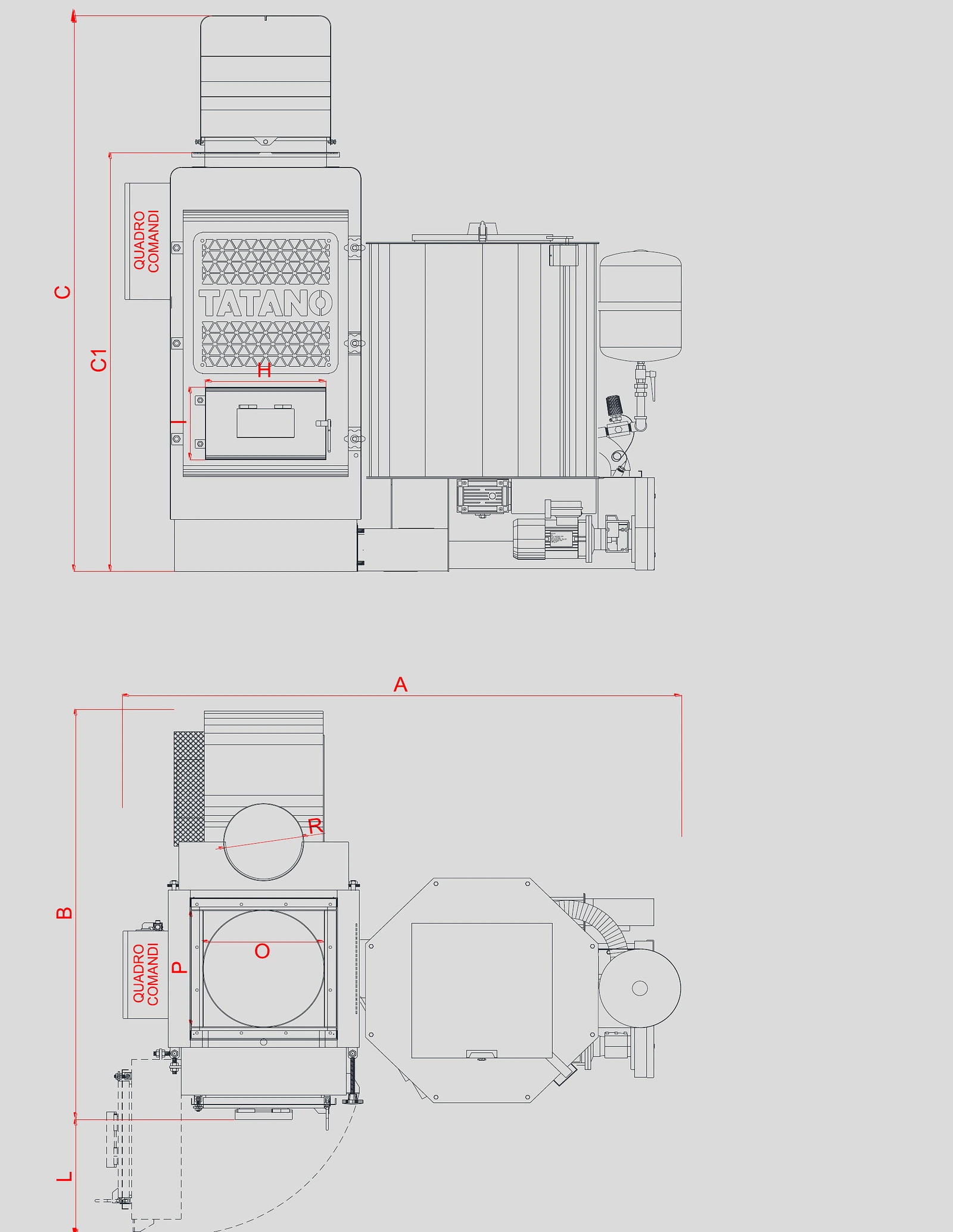 Technical drawing: Kalorina Serie 25 E (Wood chips) — dimensions and architecture