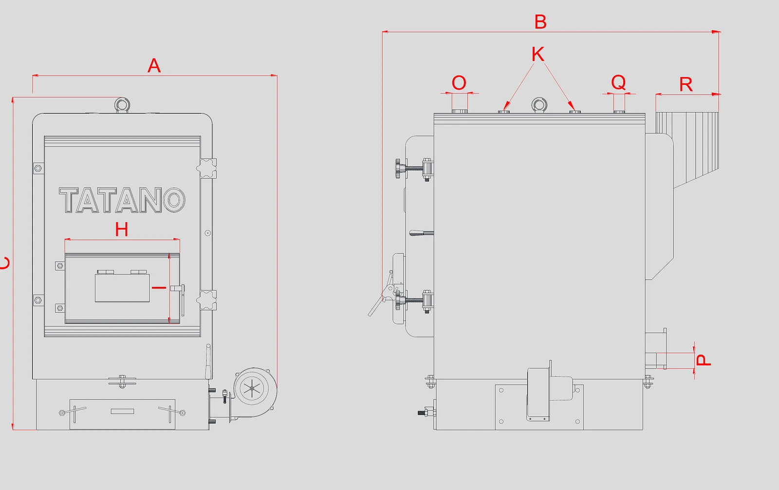 Technical drawing: Kalorina Serie 21 — dimensions and architecture